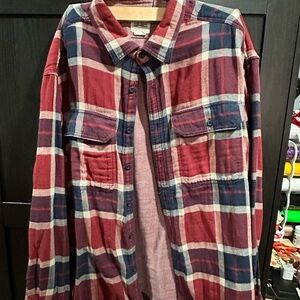 American Eagle Outfitters Red and Blue Plaid Shirt